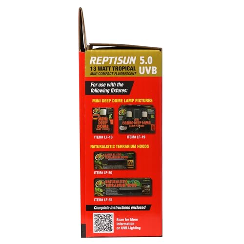 Zoo Med ReptiSun 5.0 Mini Compact Fluorescent Lamp 13 Watts - size: 1 Count (Pack of 1)