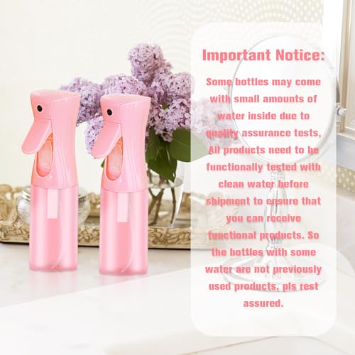 Two-pack Spray Bottles, Fine Mist Refillable Spray Water Bottles, All-Season Continuous Spray Bottles for Hair, Skin Care, Gardening, Pet Bathing, Travel, Cleaning & Home Use - color: double pink, size: 13.6 Ounces