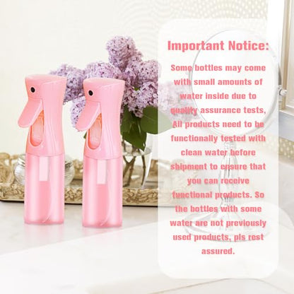 Two-pack Spray Bottles, Fine Mist Refillable Spray Water Bottles, All-Season Continuous Spray Bottles for Hair, Skin Care, Gardening, Pet Bathing, Travel, Cleaning & Home Use - color: double pink, size: 13.6 Ounces