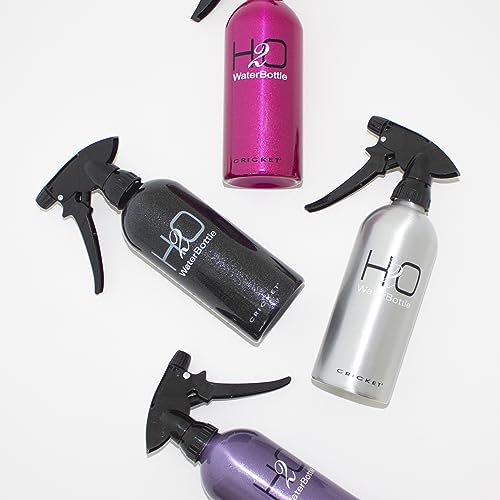 Cricket H2O Water Spray Bottle for Hair, Sparkle Pink, 13.5 oz | Continuous Stream, Adjustable Nozzle, Durable Aluminum, Refillable - color: Pink 13.5oz, size: 13.5 Ounces