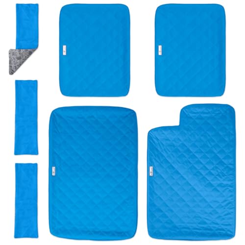 Paw Inspired Fitted Fleece Liners for Ferret Nation, Critter Nation Cage for Ferrets, Rats, Chinchillas, Hedgehogs & Other Small Animals (Blue, Double Unit Combo) - color: Blue, size: Double Unit Combo