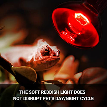 REPTI ZOO Dual Reptile Light Fixture with Dimming Thermostat and Timer & 75W Reptile Heat Lamp Bulb Day & Night Basking Spot Light Combo Pack