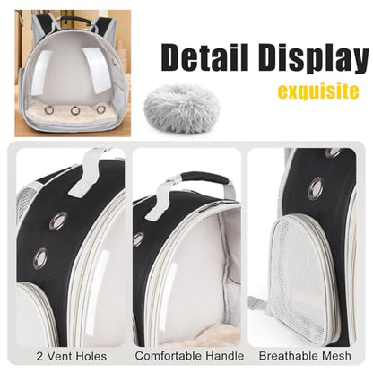 2-Pack Guinea Pig Carrier Backpack and Playpen with Lid, Breathable Pet Playpen Pop Open Exercise Fence, Portable Small Animal Cage for Rabbits, Chinchillas, Squirrel, Lizard, Sugar Glider - color: Black