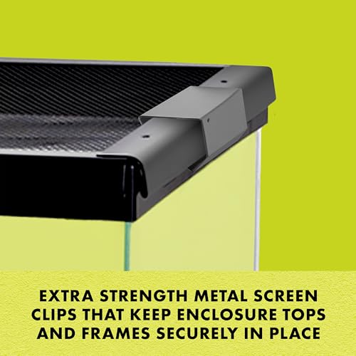 Zilla Heavy Duty Screen Clips, Secures Screen Covers to Terrarium, Fits Size 30G and Larger, 2 pack, Large - size: Large