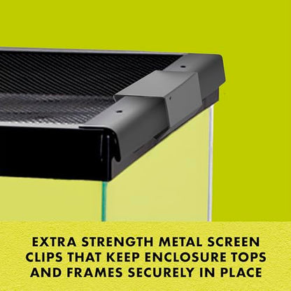 Zilla Heavy Duty Screen Clips, Secures Screen Covers to Terrarium, Fits Size 30G and Larger, 2 pack, Large - size: Large