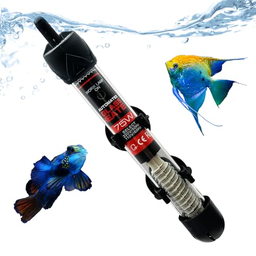 Fish Tank Aquarium Heater - Adjustable Temperature Submersible Thermostat Heater,25W/50W/100W/150W/200W/300W - size: 75W