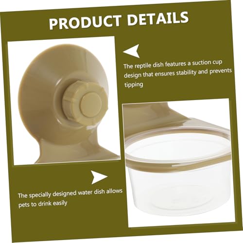 POPETPOP Reptile Feeding Cup Suction Cup Food and Water Dish for Tortoises Geckos and Lizards Easy Clean Spacious Design Tip Function for Terrarium Use