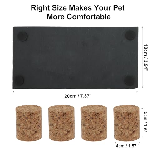 Reptiles Slate Rocks, Basking Surface Reptile Basking Platform, Enhances Climbing Activity, Black Gray, 1 Set