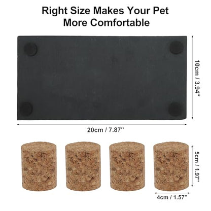 Reptiles Slate Rocks, Basking Surface Reptile Basking Platform, Enhances Climbing Activity, Black Gray, 1 Set