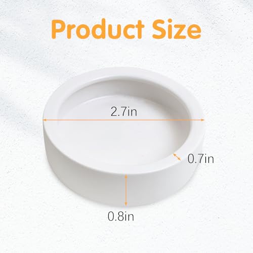 Tfwadmx 6 Pack Reptile Food Bowl, Mini Ceramic Water Feeder Bowl, Reptile Worm Feeding Dish for Lizard Turtle Bearded Dragon Anoles Crested Gecko Hermit Crab Leopard Gecko Chameleon Corn Snake - size: 6 Pcs 2.7 '' x 0.8 ''