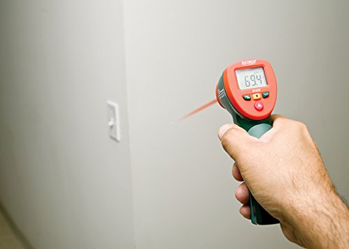 Extech IR400 Mini Infrared Thermometer with Laser Pointer, -4 to 630°F (-20 to 330°C) Non-Contact Surface Temperature Gun, Compact Handheld Design with Backlit LCD and Auto Power Off - size: 8:1, style: Standard
