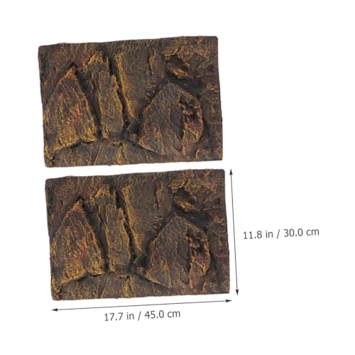 Happyyami Turtle Tank Decorative Panel Realistic 3D Aquarium Background Reptile Tank Accessory Easy to Assemble 2 Pieces