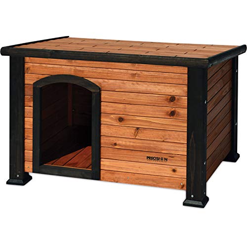 Petmate Petmate Precision Pet Weather-Resistant Log Cabin Dog House with Adjustable Feet, Natural Wood, Medium - color: Walnut/Dark Brown, size: Medium, style: Outdoor Log Cabin