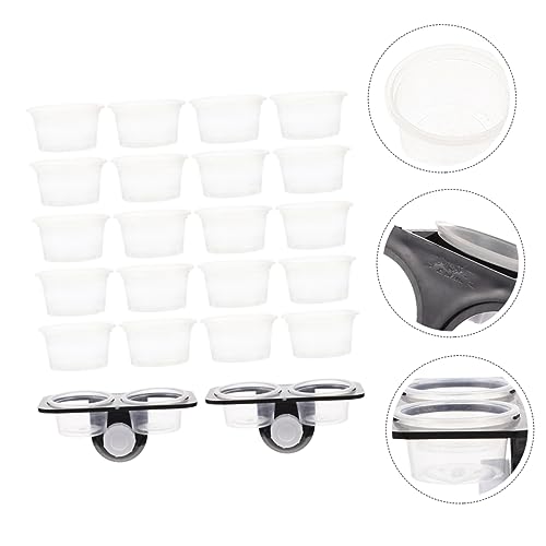 FOMIYES 4sets Reptile Feeder Dish Cup Design Detachable Water and Food Bowls for Lizard and Chameleon Smooth Easy to Clean - color: Blackx4pcs, size: 11.7X6.3X5.7CMx4pcs