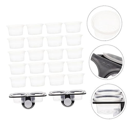 FOMIYES 4sets Reptile Feeder Dish Cup Design Detachable Water and Food Bowls for Lizard and Chameleon Smooth Easy to Clean - color: Blackx4pcs, size: 11.7X6.3X5.7CMx4pcs
