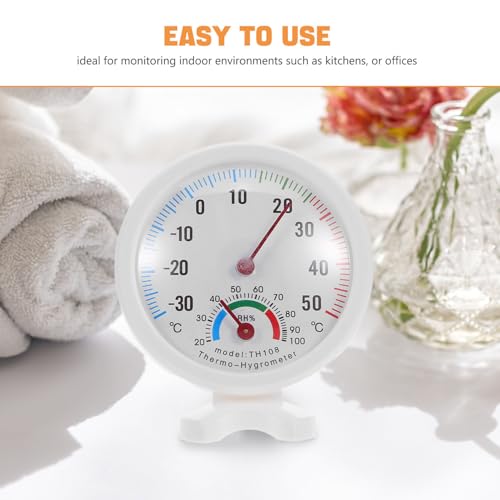 SHOWERORO 2pcs Analog Hygrometer Thermometer 75mm Dial Indoor Outdoor Mini Temperature Humidity Meter for Refrigerator and Humidifier Use