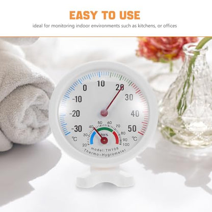 SHOWERORO 2pcs Analog Hygrometer Thermometer 75mm Dial Indoor Outdoor Mini Temperature Humidity Meter for Refrigerator and Humidifier Use