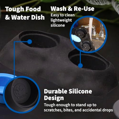 Pangea Ultimate Eco Dish, Crested Gecko Food and Water Bowl for Terrestrial Lizards, Durable Silicone Feeding Accessory for Reptile Terrariums 3.125in x 5.5in (Grey Marble) - color: Grey Marble