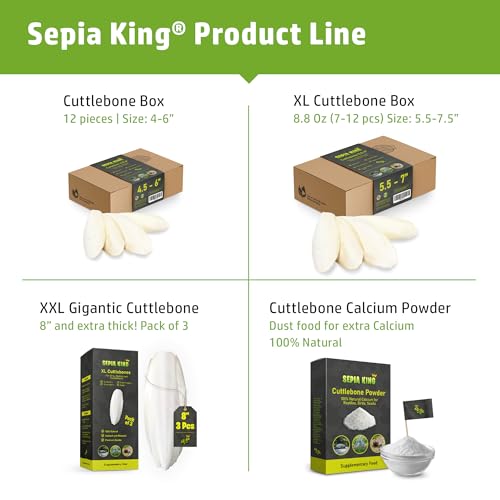 Sepia King - Crushed - 100% Natural Calcium Supplement - Premium Cuttlebone Perfect for Birds, Tortoises, Snails, Reptiles - 3.5 oz