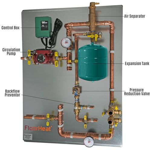 Hydronic Radiant Heat Control Panel - 1 Zone | Pre-Assembled Heating Distribution System for Underfloor, Home & Space Heating | High-Efficiency & Easy Install - size: 1 Zone - For use with/without Glycol