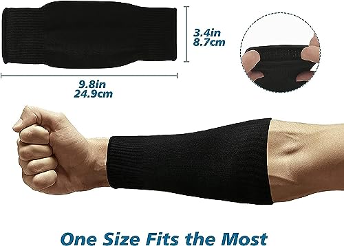 2 Pairs Protective Arm Sleeves, Cut Resistant Sleeve Arm Protectors Anti Abrasion Safety Armband for Garden Kitchen Work (Black+Black) - color: Black+black