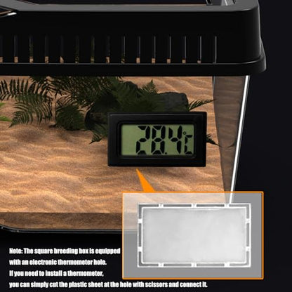 1 Clear Habitat Enclosure with Ventilation Holes, Easy-Clean Acrylic for Amphibians & Small Pets Snake Habitat Box - color: White