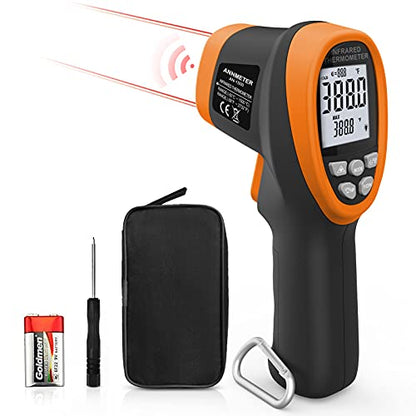 High Temperature Infrared Thermometer, AIOMEST Digital IR Pyrometer 30:1 Measure Temp -58~2732℉, Dual Laser Industrial Termómetro Handheld AI-1500 for HVAC Kilning Casting Pottery Forge - color: Orange