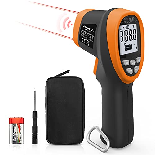 High Temperature Infrared Thermometer, AIOMEST Digital IR Pyrometer 30:1 Measure Temp -58~2732℉, Dual Laser Industrial Termómetro Handheld AI-1500 for HVAC Kilning Casting Pottery Forge - color: Orange