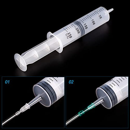 SHAOTONG 250ml Syringe with 2Pcs 40 Inch Tube and Tip Adapter, for Feeding Pets, Liquid Refilling, Drawing Oil Fluid - size: 250ML/CC