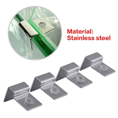4 Size 4Pcs Stainless Steel Aquarium Fish Glass Cover Support, Universal Lid Clips (6mm)