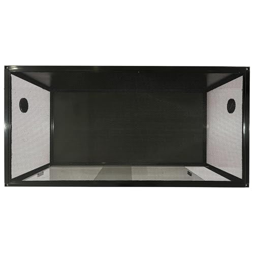 GarveeTech 120 Gallon Reptile Enclosure, Tank for Bearded Dragons and Snakes, 4x2x2 Terrarium with Front Sliding Glass Doors, Heavy Duty Metal Mesh Top for Ventilation, Easy Assembly, Black