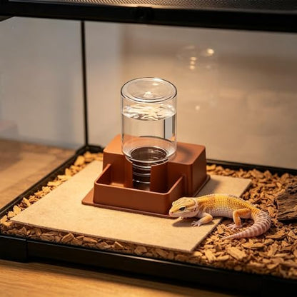 Tortoise Hydration Station - Automatic Lizard Water Feeder for Bearded Dragon with Wide Mouth Jar | Leak Proof ABS Hydration Station, Snake Tortoise Gecko Tank Indoor Backyard Accessory Large - size: L