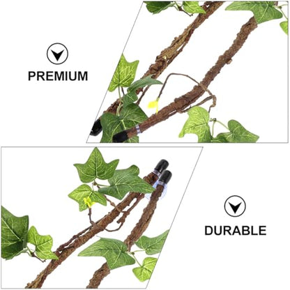 Beaupretty Artificial Reptile Vines with Suction Cups 2pcs Jungle Climber Branches for Terrarium Decoration, Flexible Artificial Tree Vines Suitable for Bearded Dragon and Lizard Habitat