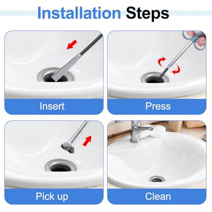 HARFINGTON Flexible Grabber Claw Pick Up Tool 0.47" Dia. 35" 4 Claws Stainless Steel Cleaning Hook Unclog Sink Sewer Hair Drain Cleaner Tool Sink Unclogger for Toilet Bathtub Sewer - size: 35"