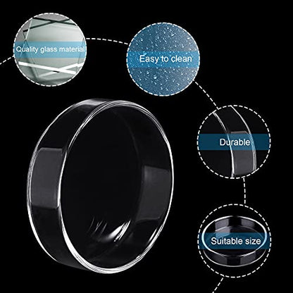 WEAVERBIRD 60mm Aquarium Shrimp Feeder Dish Glass Fish Tank Feeding Bowls Round Clear Dishes Tray - size: 60MM