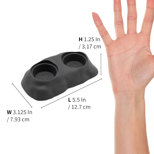 Pangea Ultimate Eco Dish, Crested Gecko Food and Water Bowl for Terrestrial Lizards, Durable Silicone Feeding Accessory for Reptile Terrariums 3.125in x 5.5in (Charcoal) - color: Charcoal