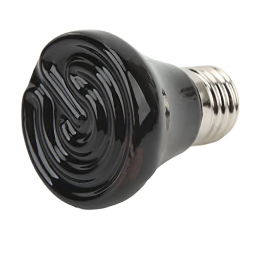 EMUKOEP Ceramic Reptile Heat Lamp Bulb Ceramic Heat Lamp Mini Infrared Heat Ceramic Amphibian Heating Lamp for Lizards Reptiles 220V‑240V (100W Black)