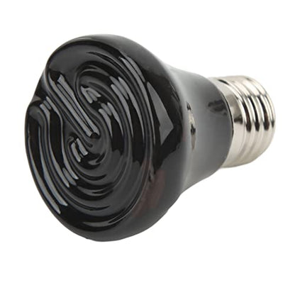 EMUKOEP Ceramic Reptile Heat Lamp Bulb Ceramic Heat Lamp Mini Infrared Heat Ceramic Amphibian Heating Lamp for Lizards Reptiles 220V‑240V (100W Black)