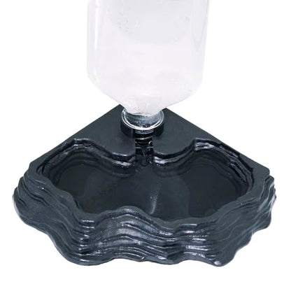 17oz Terrarium Tank Reptile Food Feeders Bowl, Water Feeder Automatic Water Dispenser Waterer Feeding Accessories, for Geckos Lizards Turtle Bearded Dragons - Black - color: Black