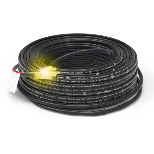 HEATIT PLSR1 6-feet 120V Industrial and commercial grade Self Regulating Heating Cable long term use design, heavy duty, Wet or Dry, Cold lead 10ft, 12YR Warranty - color: 6 Feet-10, style: 120V