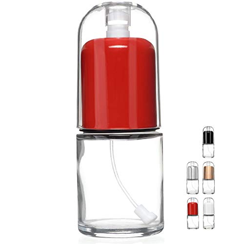 Olive Oil Sprayer and Oil Mister Elegant Glass Bottle with Clog-Free Filter & Leak Proof Top - Red - color: Red