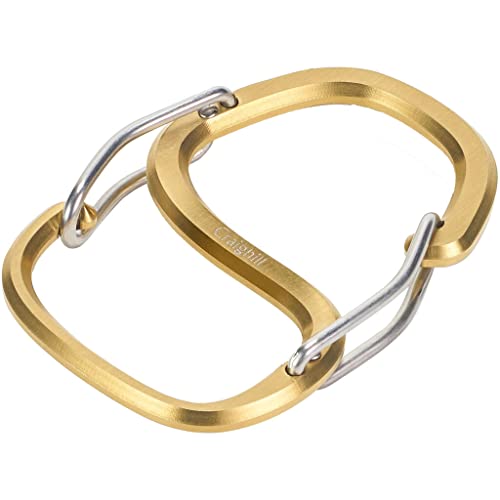 Craighill Coachwhip Carabiner - 2.4” Keychain Clip, Modern Minimalist Keyring for Car Keys & Accessories, Heavy Duty, Lightweight, S Shape Hook - style: Bronze