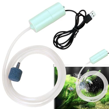 Tiny Water Pump | Mute Aquarium Pump with Uniform Air Bubble | 5V Fish Tank USB Portable for Fish Tanks Buckets Home Tanks - color: Green