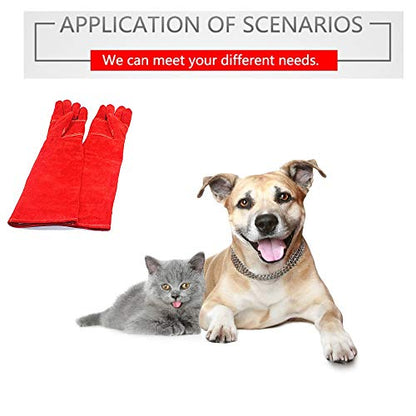 24IN Long Leather Anti-bite Safety Gloves For Catch Dog,cat,reptile,snake,animal Anti Pets Grasping Biting Protective