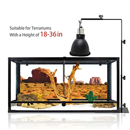Reptile Metal Lamp Stand, Adjustable 24 to 38 in of The Basking Light Floor Holder Heat Lamp Bracket, Suitable for Snake Turtle Bearded Dragon Chameleon Habitat Terrarium Tank Accessories - size: XL