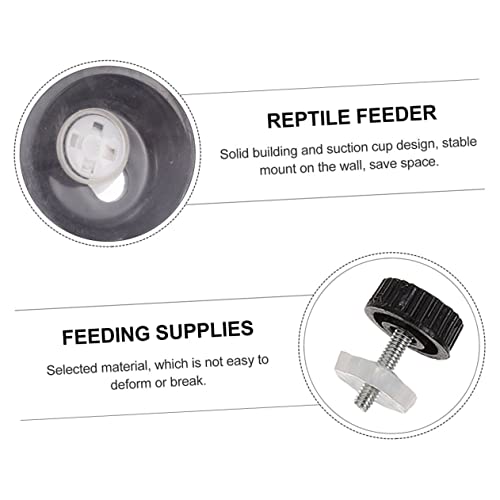 1Set Reptile Feeding Ledge with Suction Cup of Detachable Food Basins Easy to Clean Maintain for Bearded Dragons Geckos and Other Terrarium Pets