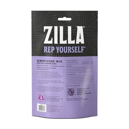 Zilla Reptile Munchies, Omnivore Mix, Dehydrated and Sun Dried Vegetables and Insects, 4 Ounces