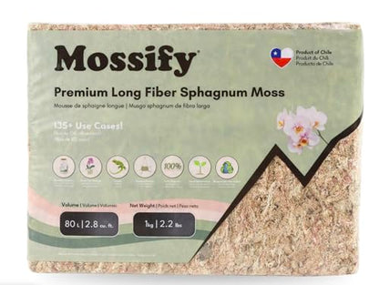 Mossify Premium Sphagnum Moss for Plants 50g, 1.8 Oz - Long Fiber Moss for Plants Indoor, Orchids, Terrariums, Gardening, Reptiles – Moisture Plant Moss for Propagation, Soil & Habitat Bedding - size: 50g (1.8 oz)