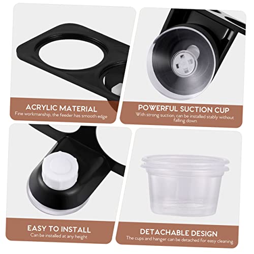 BESPORTBLE 1set Hanging Reptile Food Dishes Suction Cups Dual Compartment Feeder for Tortoise Gecko and Lizard Bowls for Easy Feeding and Hydration