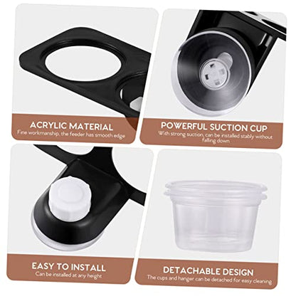 BESPORTBLE 1set Hanging Reptile Food Dishes Suction Cups Dual Compartment Feeder for Tortoise Gecko and Lizard Bowls for Easy Feeding and Hydration